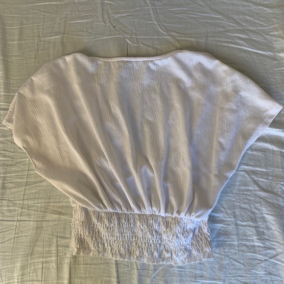 White Zara Scrunched Crop Top - Picture 2 of 3